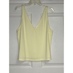 Leith Women Yellow Sleeveless Blouse Tank Flaw